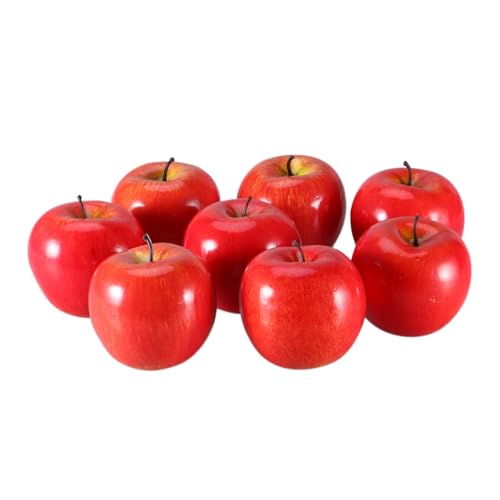 VOSAREA Kunstobst, 8 Stücke Lebensecht Künstliche Früchte Äpfel Deko Kunststoff Dekorative Frucht Rot Äpfel für Party Deko Festival Anzeige Fotoshooting Requisiten von VOSAREA