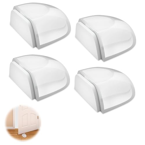 VOSSOT 4 Stück Türstopper Boden zum Kleben Transparent Selbstklebend Door Stopper Tür Stopper Türanschlag für Alle Hartböden Geeignet Bodentürstopper Wandpuffer zum Schutz von Wand und Möbel von VOSSOT