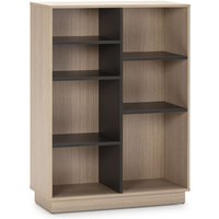 Vs Venta-stock - Bücherregal Bücherregal Vigo 110x80 cm, Büro Bücherregal, Eiche und Grau, 80 x 33 x 110 cm - Eiche/Grau von VS VENTA-STOCK