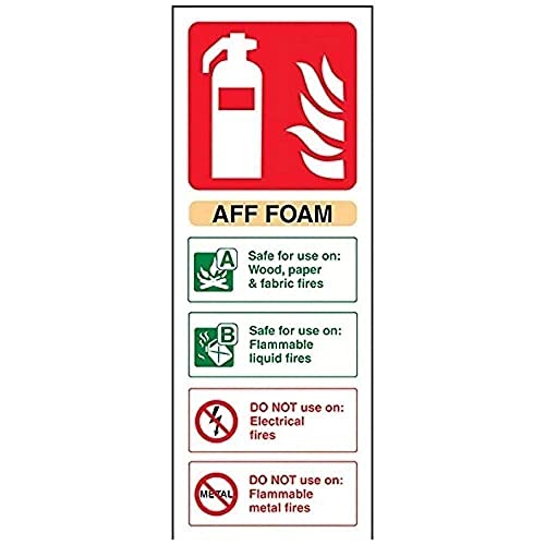 vsafety 11002 ac-r Feuerlöscher Schild, Aff Schaumstoff ID, starrer Kunststoff, Porträt, 75 mm x 200 mm x 200 mm, beige/schwarz/grün/rot von VSafety