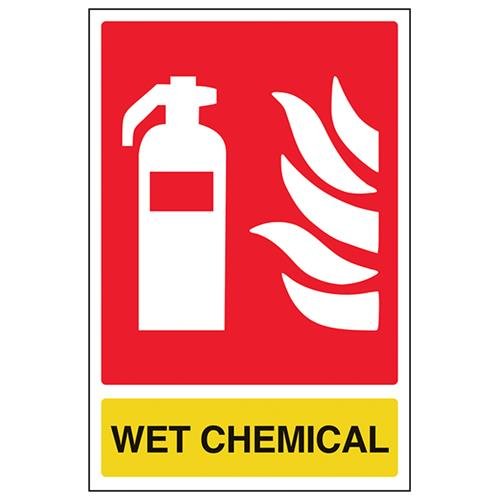 vsafety 11032 au-s Feuerlöscher Schild, Wet chemischen ID, selbstklebend, Portrait, 200 mm x 300 mm, schwarz/grün/rot/gelb von VSafety