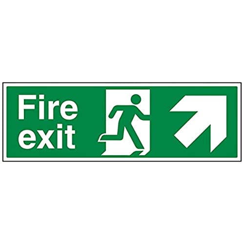 vsafety 14008bp-s Fire Exit Schild, Fire Exit Pfeil bis rechts, selbstklebend, Landschaft, 600 mm x 200 mm x 200 mm, grün von VSafety