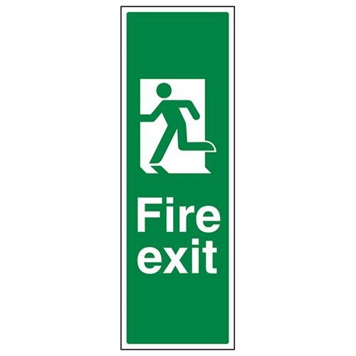 VSafety Schild "Final Fire Exit" mit Pfeil nach links, Hochformat, 150 x 450 mm, 1 mm Hartplastik von VSafety