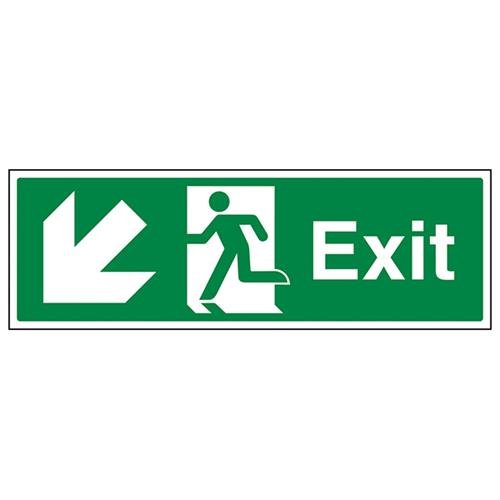 vsafety 21005bj-s Arrow Down links Sicherer Zustand Exit Schild, selbstklebendes Vinyl, Landschaft, 450 mm x 150 mm von VSafety