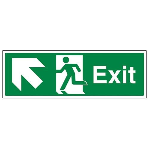 vsafety 21007bj-s Sicherer Zustand Exit Schild, EXIT Pfeil bis links, Landschaft, selbstklebendes Vinyl, 450 mm x 150 mm, grün von VSafety