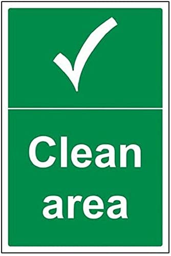 VSafety Clean Area Schild aus Vinyl, selbstklebend, 200 x 300 mm von V Safety