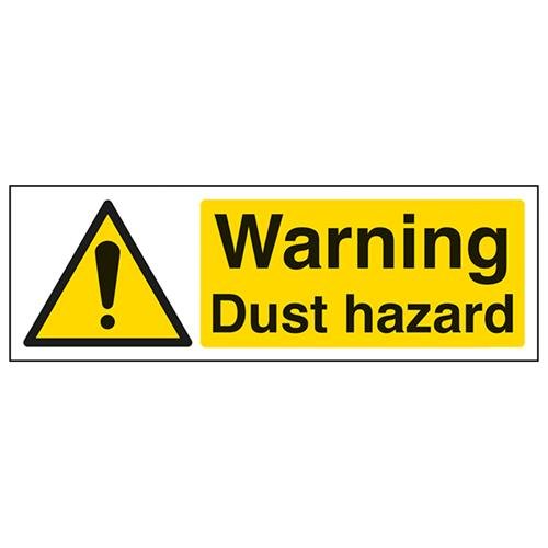 VSafety Warning Dust Hazard Warning Schild - Querformat, 300 mm x 100 mm, 1 mm starrer Kunststoff von VSafety
