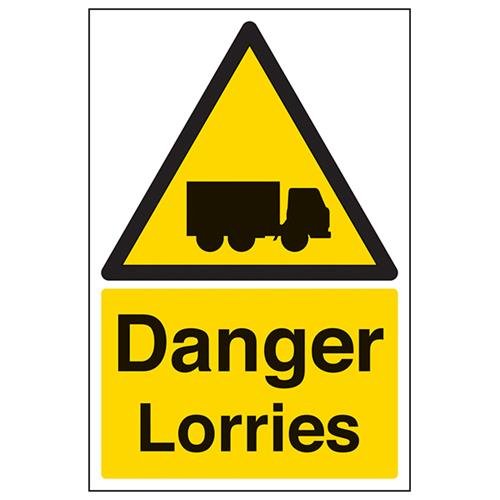 VSafety Danger Lorries Schild, Hochformat, 200 x 300 mm, 1 mm starrer Kunststoff von V Safety