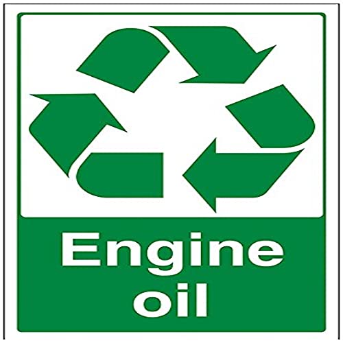 VSafety Engine Oil Recycling Schild – Hochformat – 200 mm x 300 mm – selbstklebendes Vinyl von V Safety