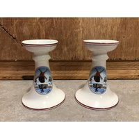 2 Vintage Kerzenständer Von Villeroy & Boch Luxembourg von VTGItemsAddedDaily