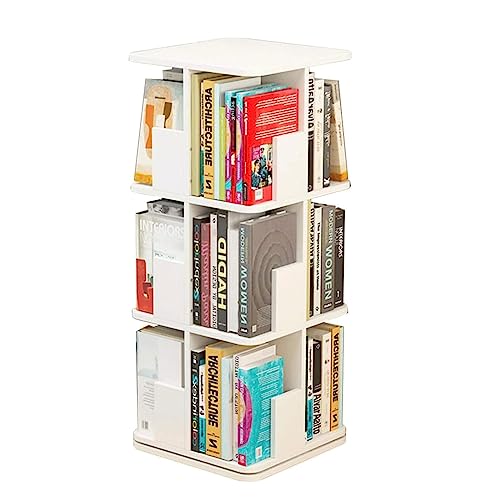 VUVCPOPB Bücherregal, 360 ° drehbares Bücherregal, stehendes Bücherregal aus Holz, mehrstöckiges Bücherregal, platzsparend, Kinderbilderbuch-Bücherregal-Organizer, platzsparend von VUVCPOPB