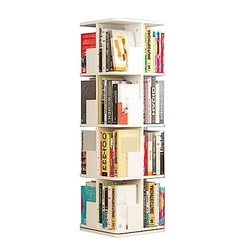 VUVCPOPB Bücherregal, 360 ° drehbares Bücherregal, stehendes Bücherregal aus Holz, mehrstöckiges Bücherregal, platzsparend, Kinderbilderbuch-Bücherregal-Organizer, platzsparend von VUVCPOPB