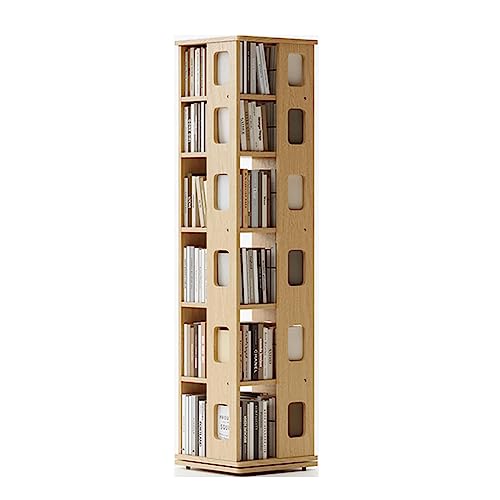 VUVCPOPB Bücherregal, drehbares Bücherregal aus Holz, um 360 ° drehbar, stehendes Bücherregal mit 6 Ebenen, Bücherregal-Organizer, Ecke, stapelbar, für Zuhause, Wohnzimmer, Bücherregal, platzsparend von VUVCPOPB