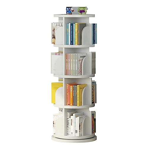 VUVCPOPB Bücherregal, stehendes Bücherregal aus Holz, 360° drehbares Bücherregal, bodenstehendes Bücherregal, Wohnzimmer, Schlafzimmer, Bücherregal, Organizer, platzsparend von VUVCPOPB