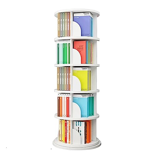 VUVCPOPB Bücherregal, um 360° drehbar, Bücherregal, Holz, stehend, Bücherregal, großes Fassungsvermögen, Bücherregal, platzsparend, für Zuhause, Bücherregal, Organizer, platzsparend von VUVCPOPB