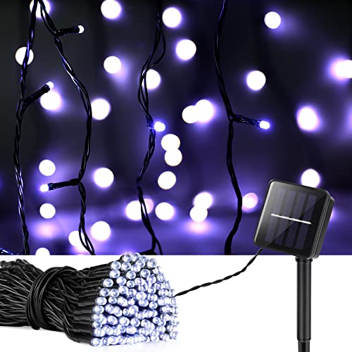 Vacoulery Solar Lichterkette Aussen, 12M 100LED Lichterkette Außen Wasserdicht 8 Modus Solarlichterkette Weihnachtsbaum Aussen Deko für Garten, Balkon, Terrasse, Hochzeit, Zaun, Party (Kaltweiß) von Vacoulery