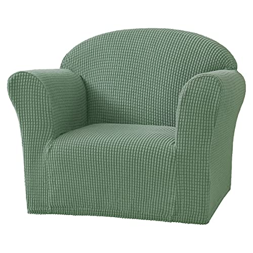 VanderHOME Kindersofa Bezug Sofas fürs Kinderzimmer Stretch Spandex Couchbezug Sofahusse fürs Kinder, Bezug Möbelschoner Für Kinder Kleinkinder Babysofa Jacquard-Gitter(Matchagrün) von VanderHOME