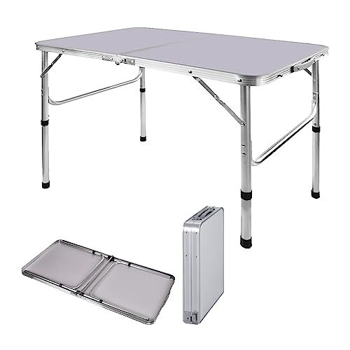 Vandise Klapptisch Outdoor und Indoor Campingtisch 120CM, quadratischer Picknicktisch Bocktisch installationsfrei, leicht zu reinigen, 50KG Belastbarkeit für Garten BBQ Catering Party Küche von Vandise