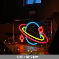 Planet Neon Schild Mit Acryl Board Space Box Geburtstagsgeschenk Geburtstag Zuhause Schlafzimmer Tischdekoration von Vannarithlighting