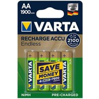 4 x LR06 Varta aa Wiederaufladbare 1900mAh recycelte LR06 Varta AA-Batterien von Varta