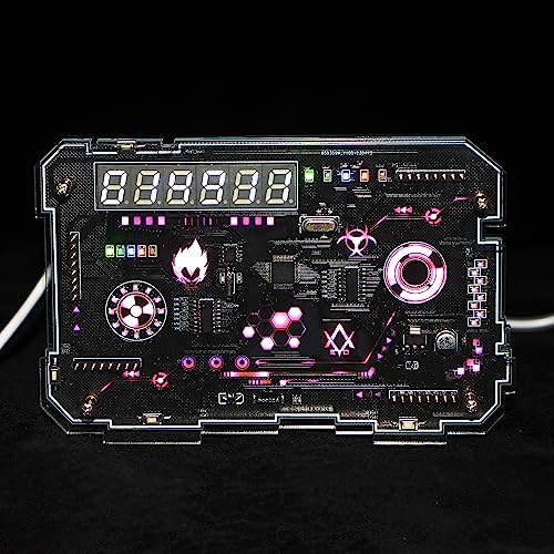 Vastarry Desktop RGB Clock Cyberpunk Style Clock DIY Handmade LED Desktop Atmosphere Clock Decoration Accessories(SPro) von Vastarry