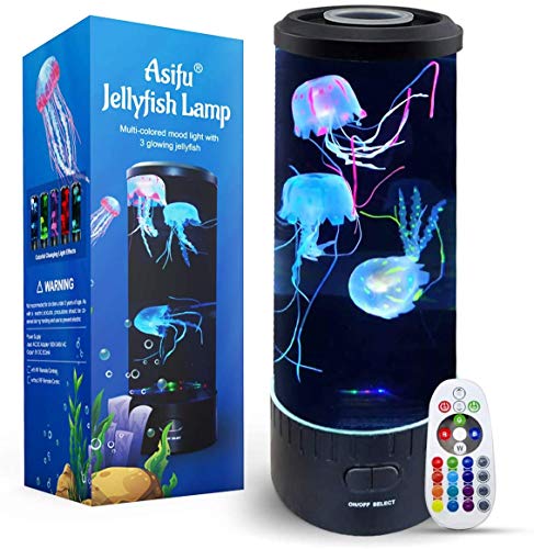 Fantasy Quallen Lampe 14 Zoll Jellyfish, Aquarium LED Tank Mood , Multi Color Nachtlicht Desktop Runde Stimmungslampe Dekoration Spielzeug für Weihnachts-mit Upgrade-Fernbedienung von Vaticas