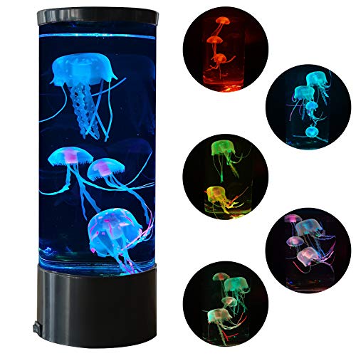 Vaticas Jellyfish Lava Lamp LED Fantasy 20 Farbwechselndes Nachtlicht mit 5 Quallen Electric Mood Light Dekoration für Home Office Geschenk für Männer Frauen Kinder von Vaticas