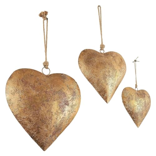 Metallherz Wandbehänge Herzform Eisen Ornament Hängeseil gealtertes Messing Metall Glocke Herz Wandbehang Schild Valentinstag Rustikale Wandbehang Kunst für Zuhause Indoor Outdoor von Vbnuyhim