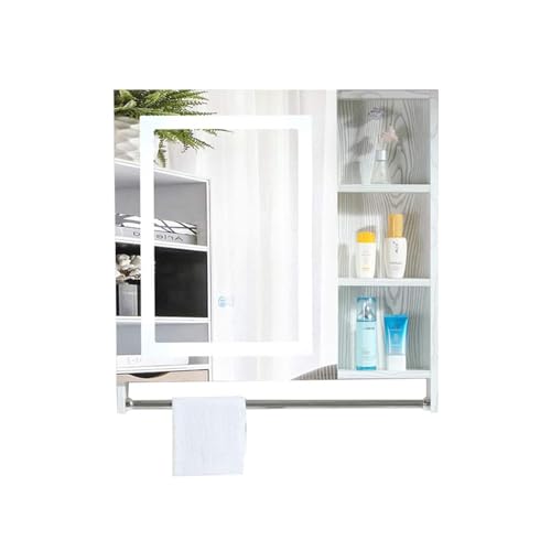 VducK Badezimmer-Spiegelschrank, intelligenter, beschlagfreier, wandmontierter Space-Aluminium-Spiegelkasten, Waschtisch mit Handtuchhalter von VducK