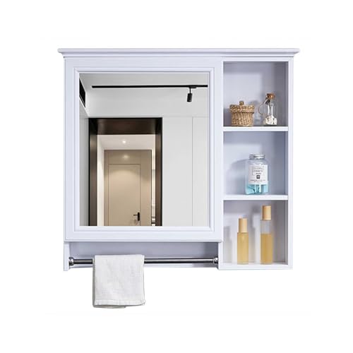 VducK Badezimmerspiegelschrank, Wandspiegel mit Regal, Wandschrank mit Handtuchhalter, großer Stauraum von VducK