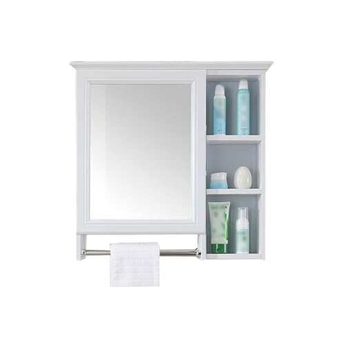 VducK Medizinschränke Badezimmerspiegelschrank Wandmontierter Kosmetikspiegelkasten mit Aufbewahrungsschrank Handtuchhalter, 5 Fächer von VducK