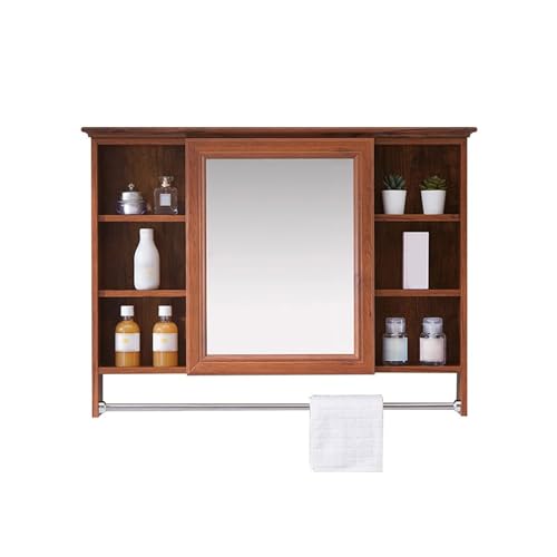 VducK Medizinschränke Badezimmerspiegelschrank Wandmontierter Kosmetikspiegelkasten mit Stauraum, Handtuchhalter 5 Fächer von VducK