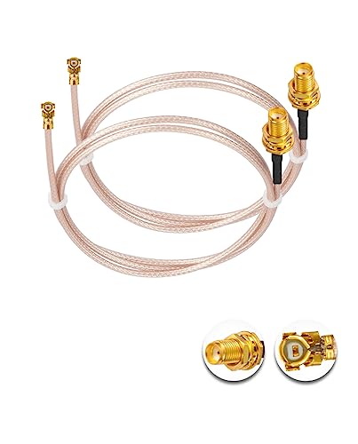 Vecys 2PCS U.FL IPEX zu SMA Female Low Loss Koaxialkabel 20" /50CM U.fl/IPEX RG178 RF Koaxial Pigtail Kabel für Wireless Router Mini PCIE Netzwerkkarten PCI Wi-Fi WAN Repeater von Vecys