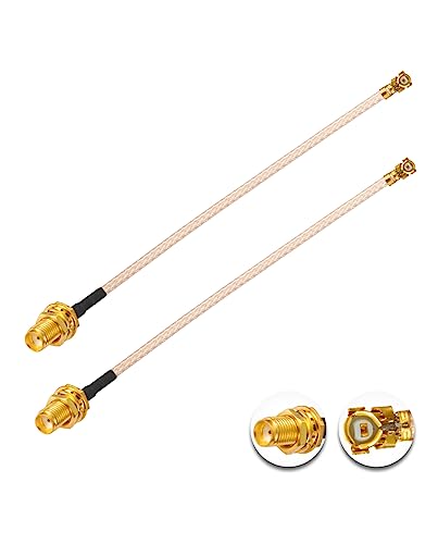 Vecys 2PCS U.FL IPEX zu SMA Female Low Loss Koaxialkabel 4" /10CM U.fl/IPEX RG178 RF Koaxial Pigtail Kabel für Wireless Router Mini PCIE Netzwerkkarten PCI Wi-Fi WAN Repeater von Vecys