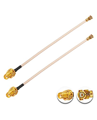 Vecys 2PCS U.FL IPEX zu SMA Female Low Loss Koaxialkabel 6" /15CM U.fl/IPEX RG178 RF Koaxial Pigtail Kabel für Wireless Router Mini PCIE Netzwerkkarten PCI Wi-Fi WAN Repeater von Vecys