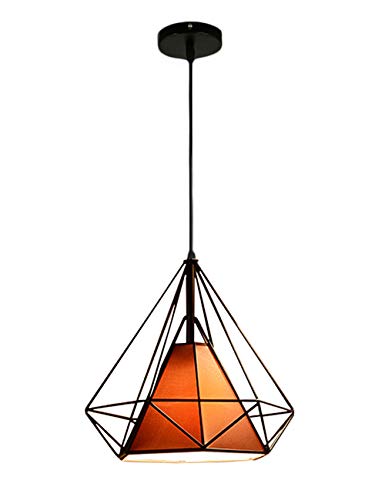 Vecys Industrial Vintage Pendelleuchte E27 Nordic Restaurant Kronleuchter Loft Licht Einfach und kreativ Moderne Kunst Diamant Kronleuchter 1 Stk. (Braun, 38CM) von Vecys