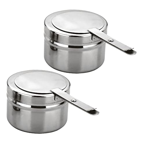 Veemoon Fonduebrenner 2 Stück Edelstahl-Brennstoffhalter Chafing-Brennstoffhalter Mit Abdeckung Für Chafing Dish Und Buffet Grill Partyzubehör Chafing Dishes Buffet-Grillparty-Events von Veemoon