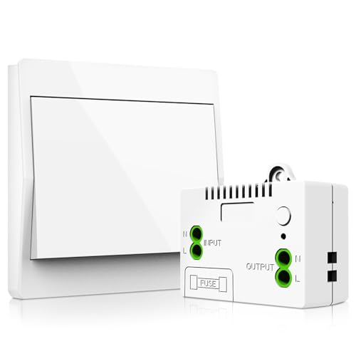 Funkschalter Licht Set, Kinetischer Funk Lichtschalter, 433.92mhz Rf Funkschalter Und Relais Empfänger Controller, Funkschalter 240v Mit Sicherung, Keine Verkabelung, Wasserdicht, Für Home Office von Vegena