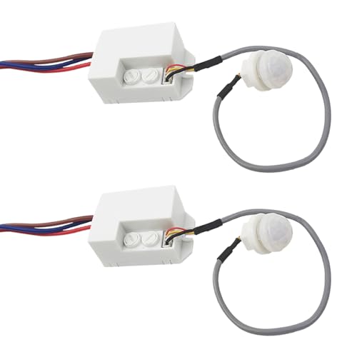 Mini Infrarot Bewegungsmelder,2 Stück Infrarot-Sensor Klein,220-240V,Reichweite 6m,120°,IP20 Mini PIR Bewegungsmelder,Mini Bewegungsmelder Für Innen,Außenbereich von Vegena