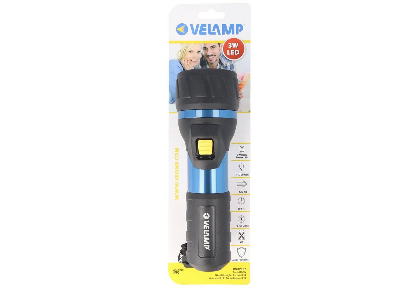 Velamp LED Taschenlampe LED-Taschenlampe High Power LED mit 110 Lumen, 3W, wasser- und stoßfe von Velamp