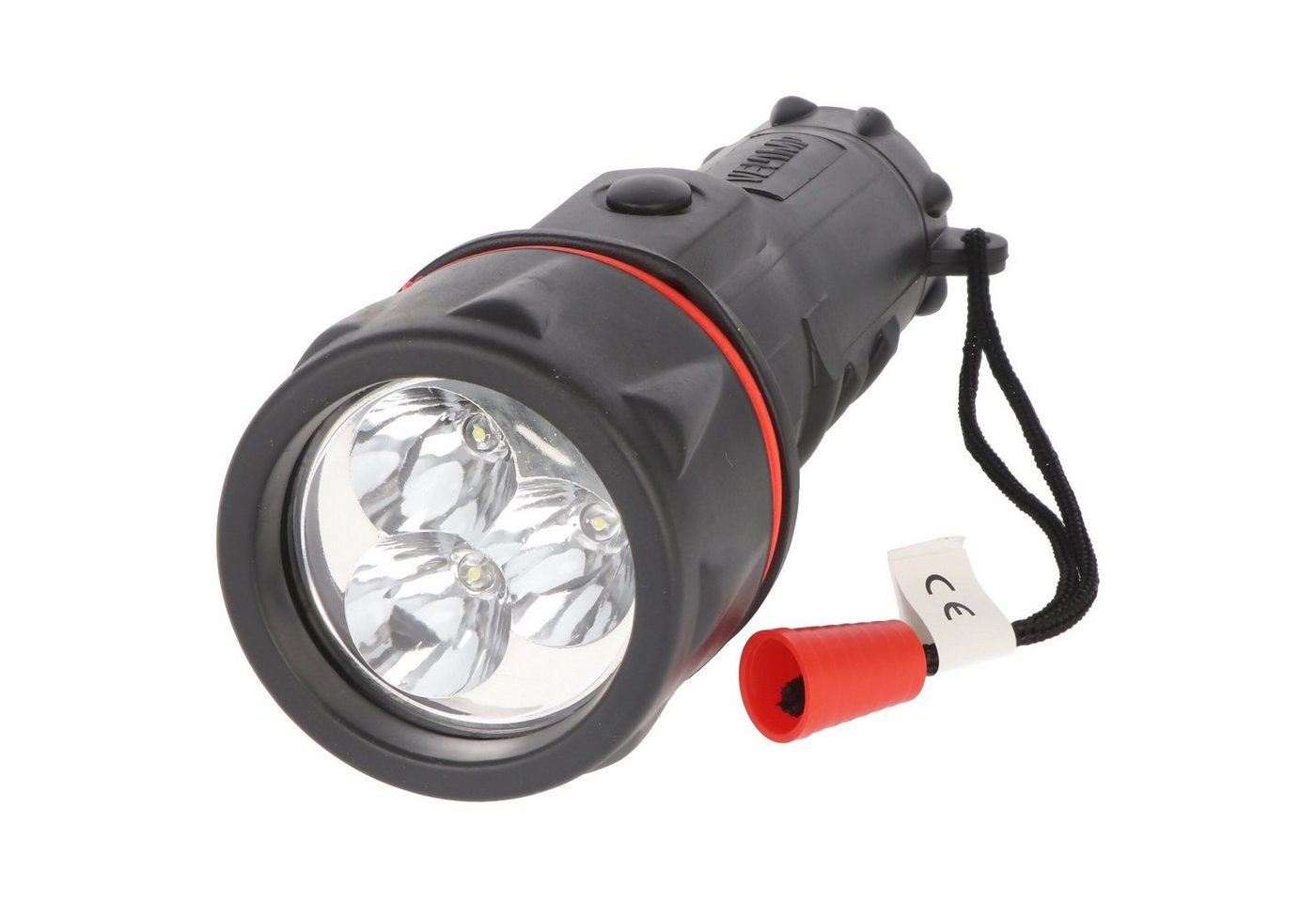 Velamp LED Taschenlampe Velamp LED Gummi-Taschenlampe, 3 LEDs, wasserdicht, mit Handschlaufe von Velamp