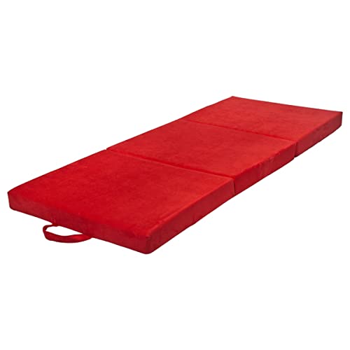 Velinda Klappmatratze Faltmatratze Gästebett Campingmatratze Reisematratze 80x200x10cm (Farbe: rot) von Velinda