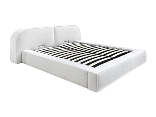 Vente-unique - Bett mit Bettkasten - 180 x 200 cm - Cord - Cremefarben - LIRABA von Maison Céphy von Vente-unique