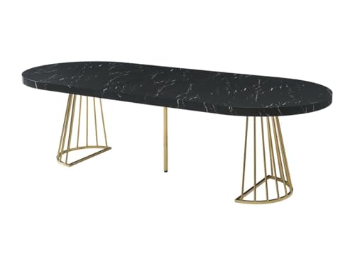 Vente-unique-Esstisch ausziehbar - 2 bis 12 Personen - MDF & Stahl - Marmor-Optik Schwarz & Goldfarben - FIRELA Vente-unique-Esstisch ausziehbar - 2 bis 12 Personen - MDF & Stahl - Marmor-Optik Schwarz & Goldfarben - FIRELA von Vente-unique