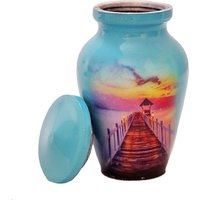 Urns Sunset Love Beach Blue Sky Bestattung Kleine Andenken Qnty 1 - Urne Für Menschliche Asche Mit Samt Box Tasche-Mini von VenusLeatherCrafts