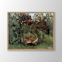 Henri Rousseau Kunstdruck | Der Hungrige Löwe 1905, Poster, Wandkunst, Museumsausstellungsplakat, Museumsdruck von VenusseArt