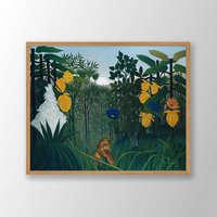 Henri Rousseau Kunstdruck | The Repast Of The Lion 1907, Poster, Wandkunst, Museumsausstellungsplakat, Museumsdruck von VenusseArt