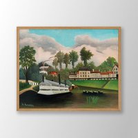 Henri Rousseau Kunstdruck | Wäscheboot Von Pont De Charenton 1895, Poster, Rousseau Wandkunst, Museum Ausstellung Poster, Museum Print von VenusseArt