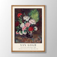 Van Gogh Druck | Vase Mit Nelken, Poster, Museum Ausstellungsposter, Gemälde, Museumswandkunst, Blumenkunstdruck von VenusseArt