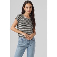 Vero Moda Rundhalsshirt "VMAVA PLAIN SS TOP STRIPE GA JRS NOOS" von Vero Moda